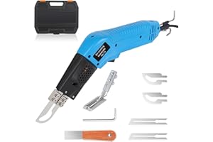 MINOVA 120W Fabric Cutter Rope Cutter, Cutting Tool Kit 4 Blades with Presser Foot, Full-body Air Cooling System Pro Electric Hot Knife Heat Sealer for Webbings, Ropes, Nylon Fabric, Ribbon