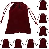 10pcs Velvet Drawstring Gift Pouches 9x12cm Reusable Coin Pouches for Candy Wedding Party Favor Valentine Favors Red