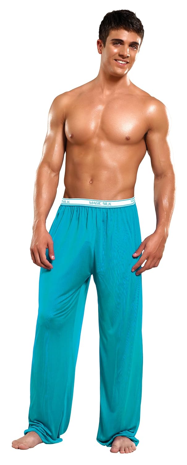 Mens XLG (4042) Turquoise Silk Knit Lounge Pants w