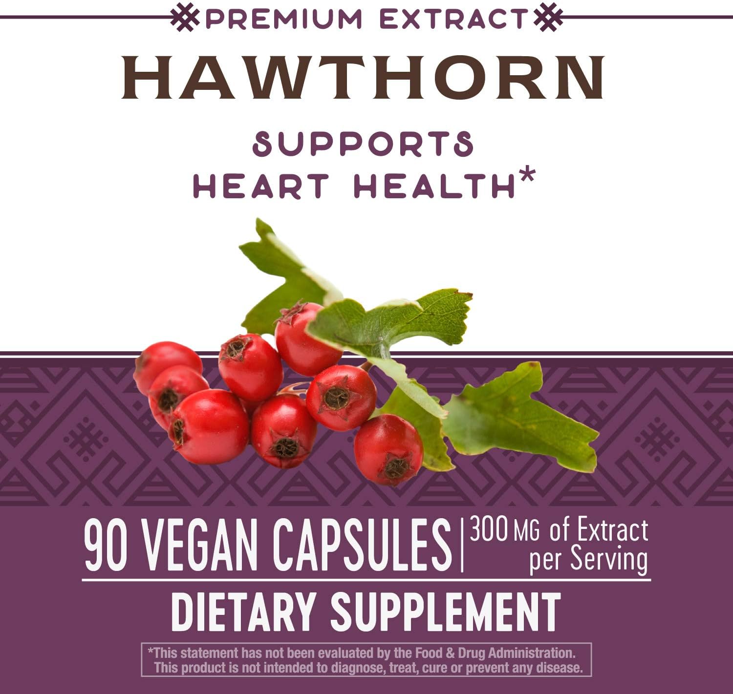 Nature's Way Hawthorn, 300 mg of Extract per Serving, 90 Capsules: Health & Personal Care