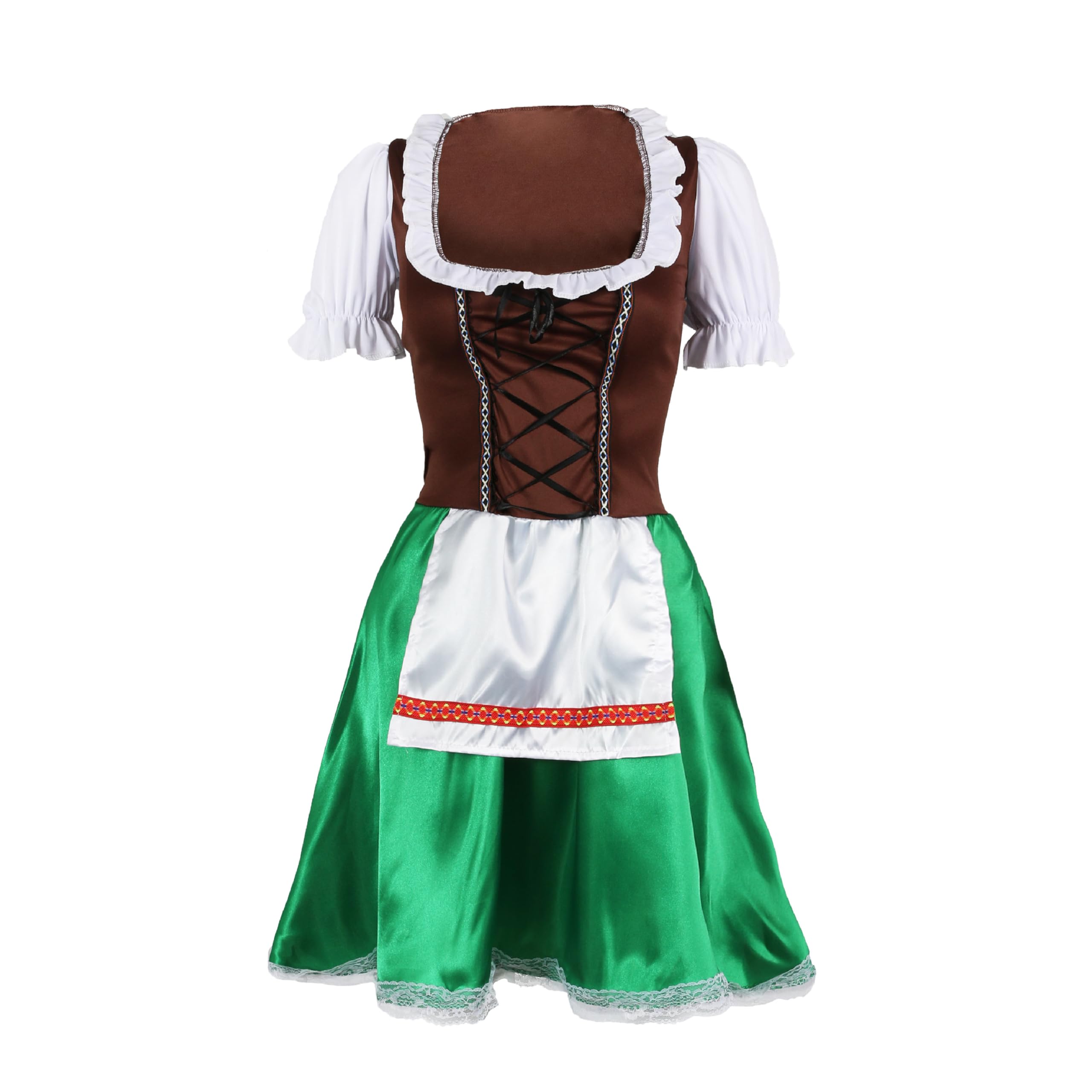 Ladies Bavarian Beer Girl - XLarge - Oktoberfest Fancy Dress Costume - Brown/Green - Womens Beer German Maid Wench