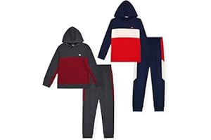 TONY HAWK Boys Jogger Sets for Kids 2 Pack Fleece Hoodie and Pull-On Sweatpants for Kids Skateboarding