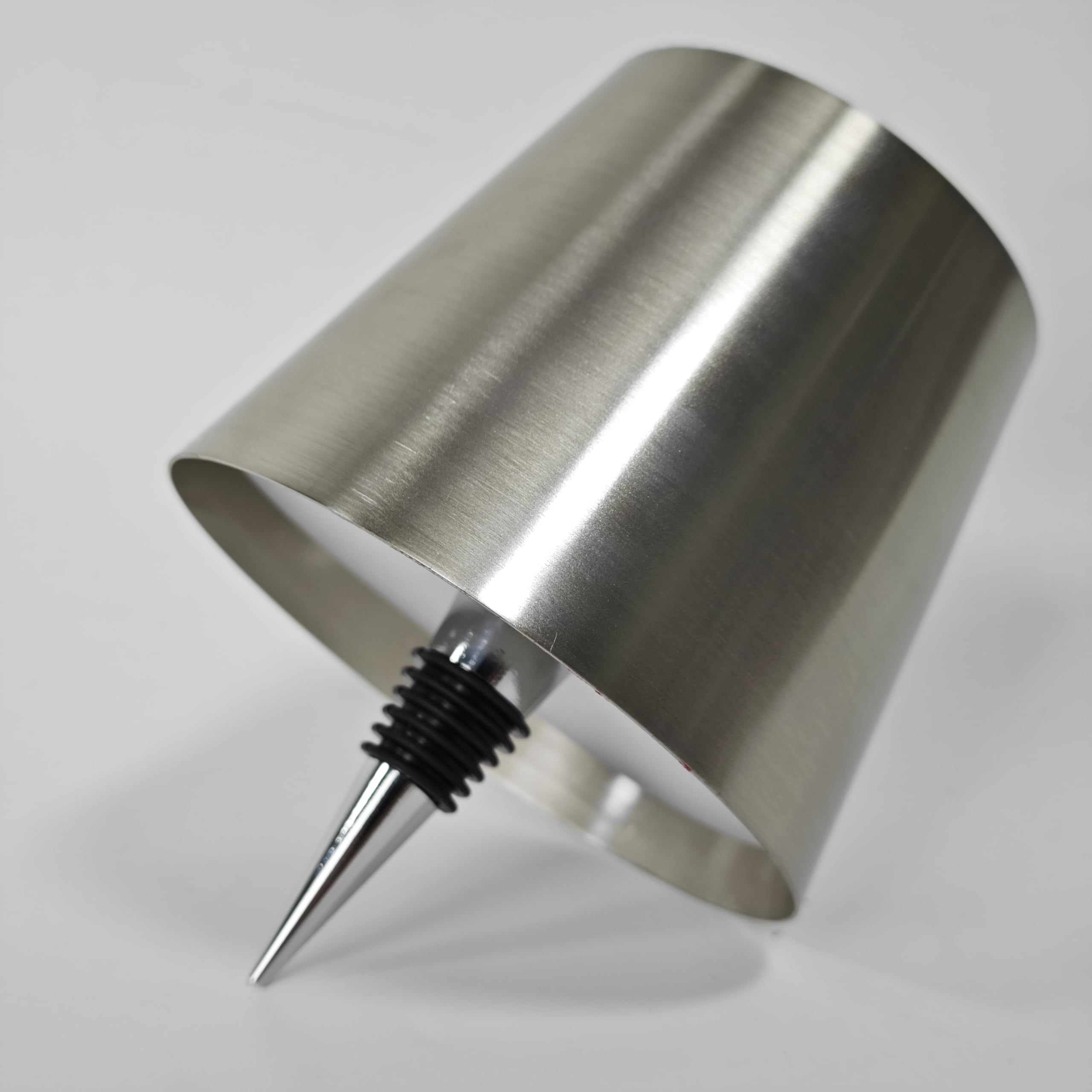 WOKWOYIO Wireless Bottle Lamp, Touch Control Stepless Dimming 3 Color Temperatures Bottle Lamp Lampshade for Bar, Restaurant, Room Decor (Electroplated Silver, 1*Pack)