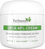 PurSources Urea 40% Foot Cream 4 oz - Best Callus Remover - Moisturizes & Rehydrates Thick, Cracked, Rough, Dead & Dry Skin - For Feet, Elbows and Hands + Free Pumice Stone - 100% Money Back Guarantee