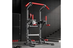 SogesHome Power Tower Pull Up Bar Station Adjustable Height Dip Stand with Boxing Speed Ball,Rotating Target,Multi-Function S