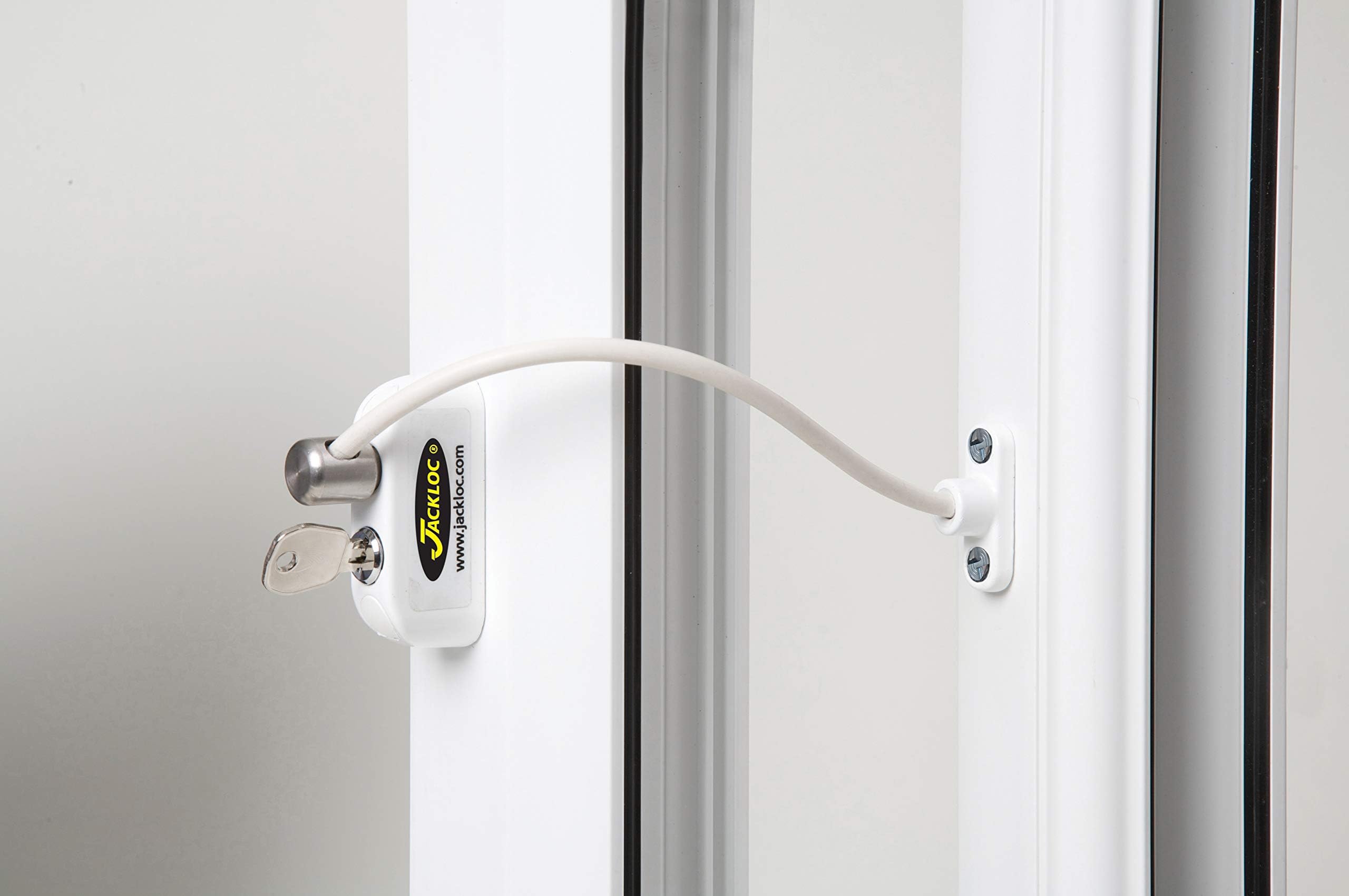 Jackloc Cable Window Restrictor - Child Safe Lock White