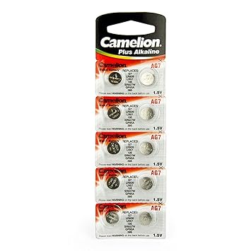 10 Camelion AG7 / LR57 / 195 / 395 Knopfzelle Alkaline Alkali Batterie, 10-er Pack, Lange Haltbarkeit (Haltbarkeitsdatum mark