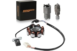 HANQIMOTO 8 Coil Magneto Stator 5 Wires for CG 125cc 150cc 200cc 250cc ATV Quad Dune Buggy Dirt Pit Pro Dirt Bike Go Kart TaoTao Sunl