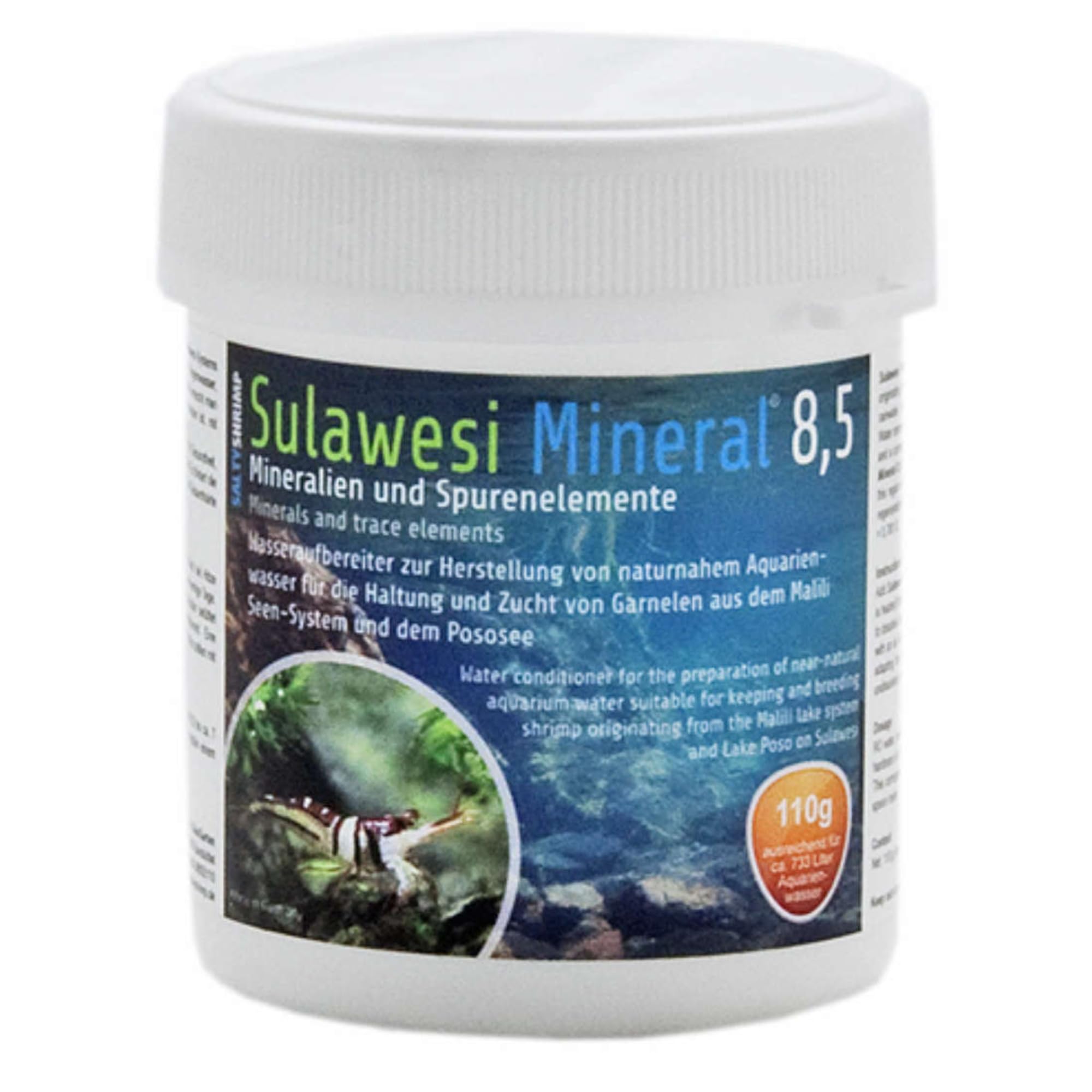 SaltyShrimp Sulawesi Mineral 8.5 | 110g - Sulawesi Salt for Curing Osmosis Water, Rainwater etc. Reduction of Germ Load Due to High pH Value of 8.5