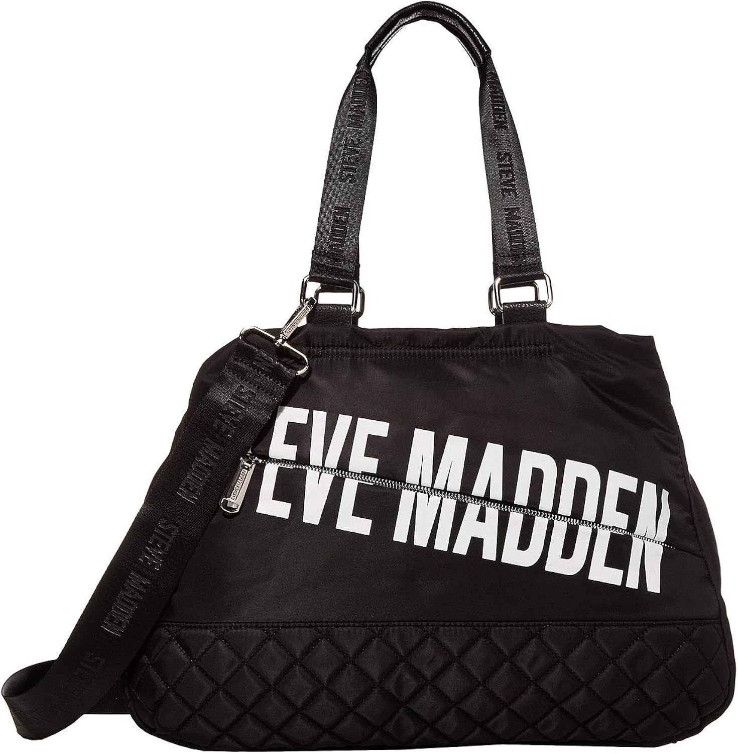 steve madden bag black and white