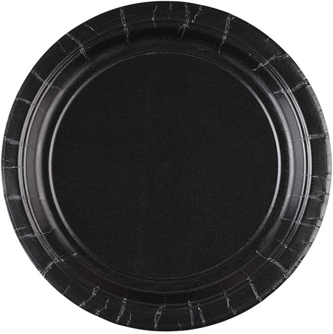 amscan Black Dessert Paper Plates 17.7cm8 Pcs Amazon.co.uk Kitchen
