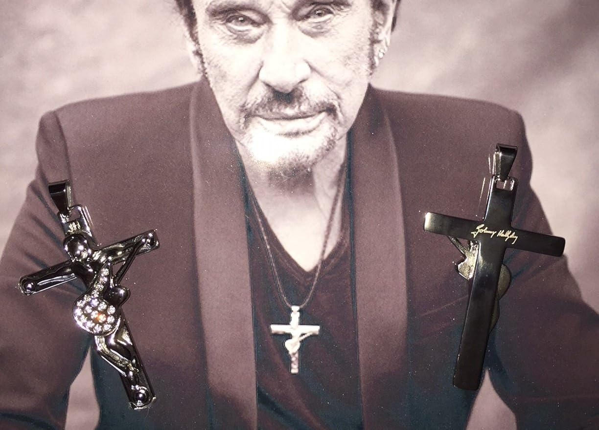 Croix Johnny Hallyday Originale Avec Signature 6x4cm Amazon Fr Bijoux