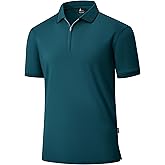 SECOOD Polo Shirts for Men Zipper Moisture Wicking Golf Shirts Short Sleeve Casual Quarter Zip Polo T Shirt