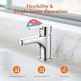 GRIFEMA Bathroom Basin Mixer Tap Single Lever Chrome Brass G3/8 H&C Hoses view 2