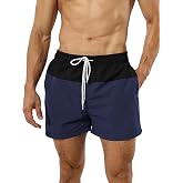 Men's Swim Trunks Quick Dry Breathable Nylon Shorts with Liner and Pockets | Mesh liner, 2 side pockets and 1 back pockets, 5 inches board shorts