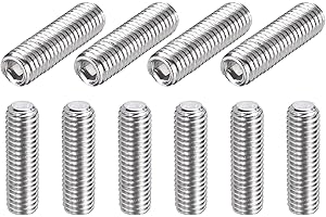 MECCANIXITY 10 Pcs M8-1.25 x 25mm Grub Screws, 304 Stainless Steel Cup Point Allen Head Screws Internal Hex Socket Drive for 