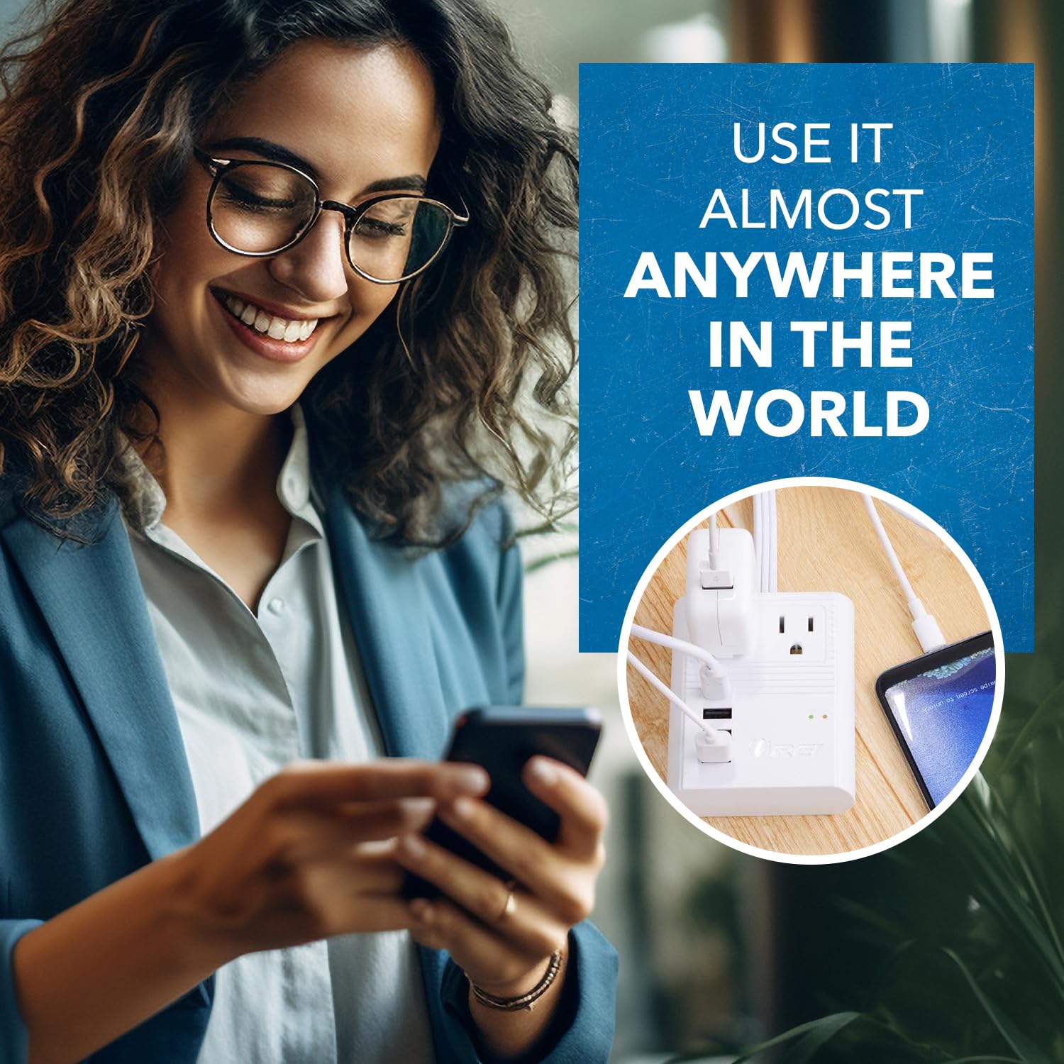 OREI Universal Travel Plug Adapter M8 Max, Compatible for Europe, Asia, China, Japan, Africa - Ideal for Smartphones, Tablets, Cameras, and More