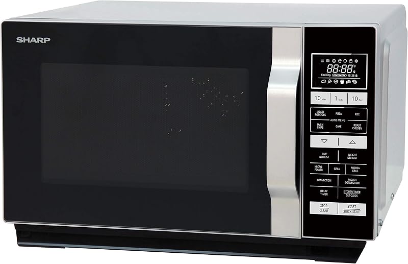 Sharp R860SLM 25L Combi Microwave Oven 900W Silver Flatbed Grill