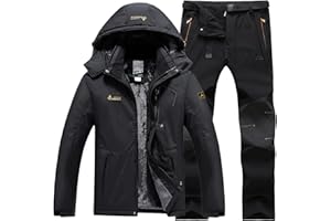 Generic Snowsuits Mens Two Piece Ski Suits Winter Outdoor Ski Jackets and Pants Sets Windproof Waterproof Sports Outfits