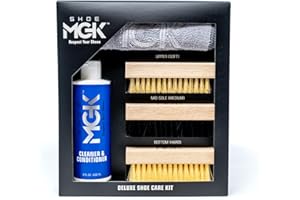 Shoe MGK Deluxe Shoe Cleaning Kit XL. Shoe Cleaner and Brush Kit for Cleaning Shoes & Sneakers. Cleans Fabric, Leather, Canvas, Suede, White Shoes and More.