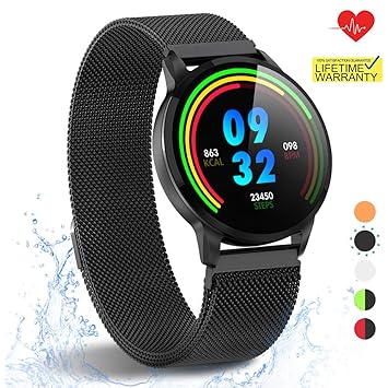 HuaWise Smartwatch with All-Day Heart Rate Monitor and Activity Tracking,Sleep Monitoring,Bluetooth Waterproof Smart Watch,Step Counter Pedometer and ...