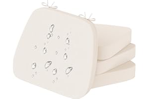 Iristykilin 17'' x 16'' x 2.5"Thick Chair Cushions for Dining Chairs, 4 Pack WaterProof Easy Clean Kitchen Chair Pads with Ties and Non-Slip Backing - 30D High Elastic Foam Soft Kitchen Chair Cushions