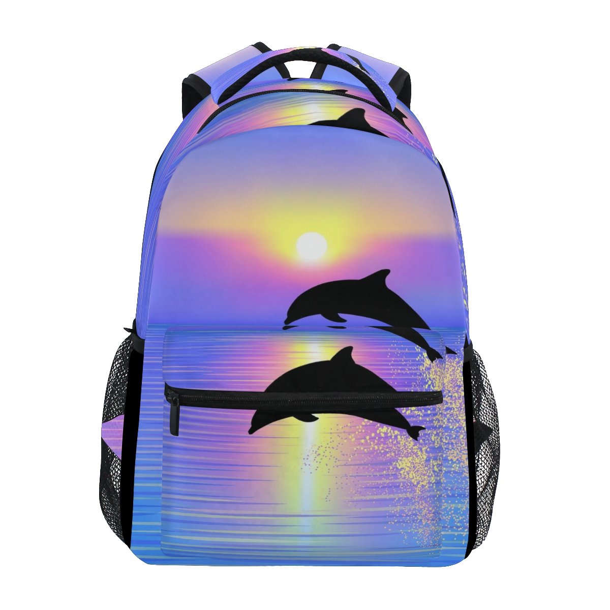coosun Jumping Dolphins Casual Backpack School Bag Travel Daypack Multicolor