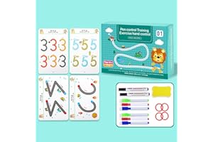 BEEPOW Scribble Smart Workbook, Fast-Track Young Minds, Scribble Smart Reusable Workbook, Little Curious Minds Scribblesmart, Scribblesmart Workbook Handwriting Practice-Level 1