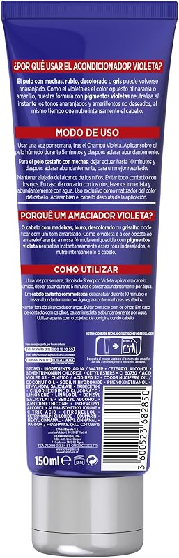 Elvive Color Vive Mascarilla Violeta Matizadora para el Pelo con Mechas, Rubio o Gris, Mascarilla Violeta, 150 ml (Paquete de 1)