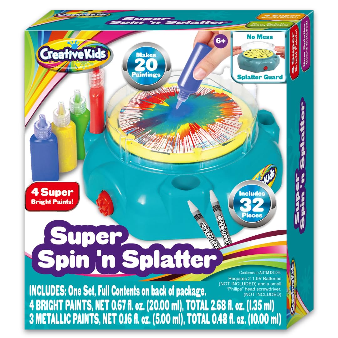 Photo 1 of Creative Kids Super Spin 'n Splatter Art Machine Artas and Crafts for Boys and Girls Ages - Painting Spinner Toys for Kids - Gift Ideas 6 7 8 9 Ages