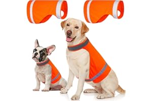2 Pieces Dog Reflective Vest for Hunting - Reflective Dog Vest - Soft & High Visibility Outdoor Dog Safety Vest for Night Wal