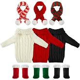 Bencailor 9 Pcs Christmas Doll Clothes for 11.5 Inch Dolls, Black Red White | Winter Clothing Outfit Accessories Set, Include Knitted Santa Sweater, Shoes Snow Boots, Short Pants, Holiday Gift