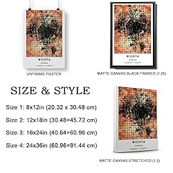 Wichita Map Poster, Kansas Map Art Poster, Map