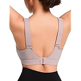 Yvette Adjustable Sports Bras for Women High Support Large Bust Wireless Running Workout Sports Bra High Impact Plus Size