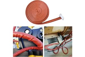BSTFLEX Heat Shield Fire Sleeve 1.25"(32mm) ID x 5FT Silicone Coated Fiberglass Heat Wrap Fire Thermo Armor for Automotive Hose Lines Wires & Electrical Wiring Red