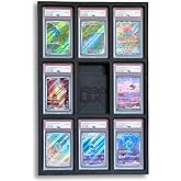 Slab Lab Wall Display for Graded Cards | 9-Slot Foam Frame for PSA Slabs | Also Supports Graded Guards & Slab Mags (Black, PSA - 1 Pack)