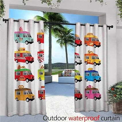 Amazon Com Truck Patio Curtains Ice Cream Asian Doughnut Burgers