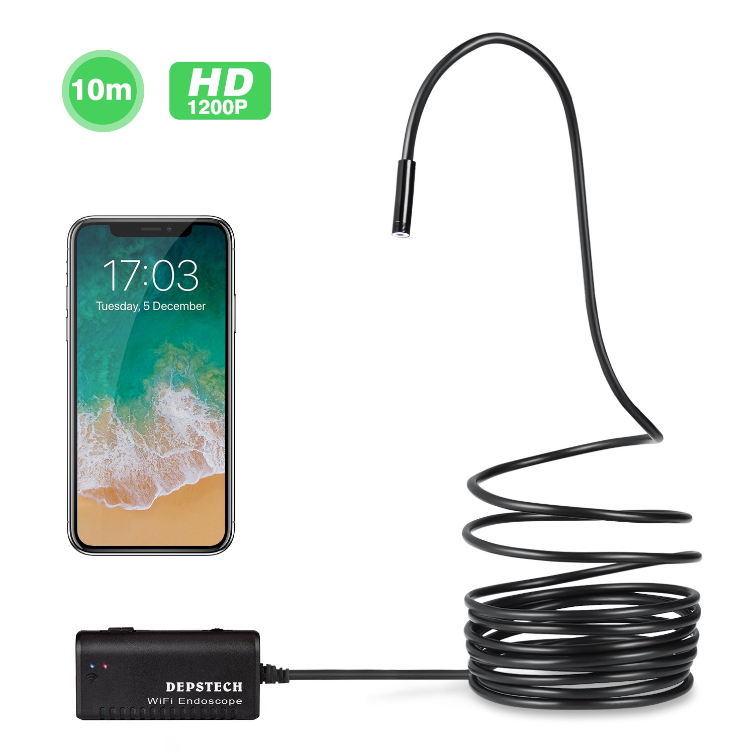 Wireless Endoscope, Depstech WiFi Borescope Inspection Camera 2.0