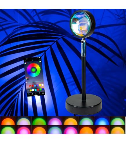 YOWOCAL USB Sunset Projection Light, 7 Colors-8 Lighting Modes