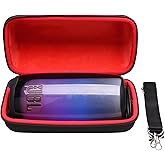 LTGEM Case Compatible with JBL Pulse 5 Waterproof Portable Speaker with Shoulder Strap, Red