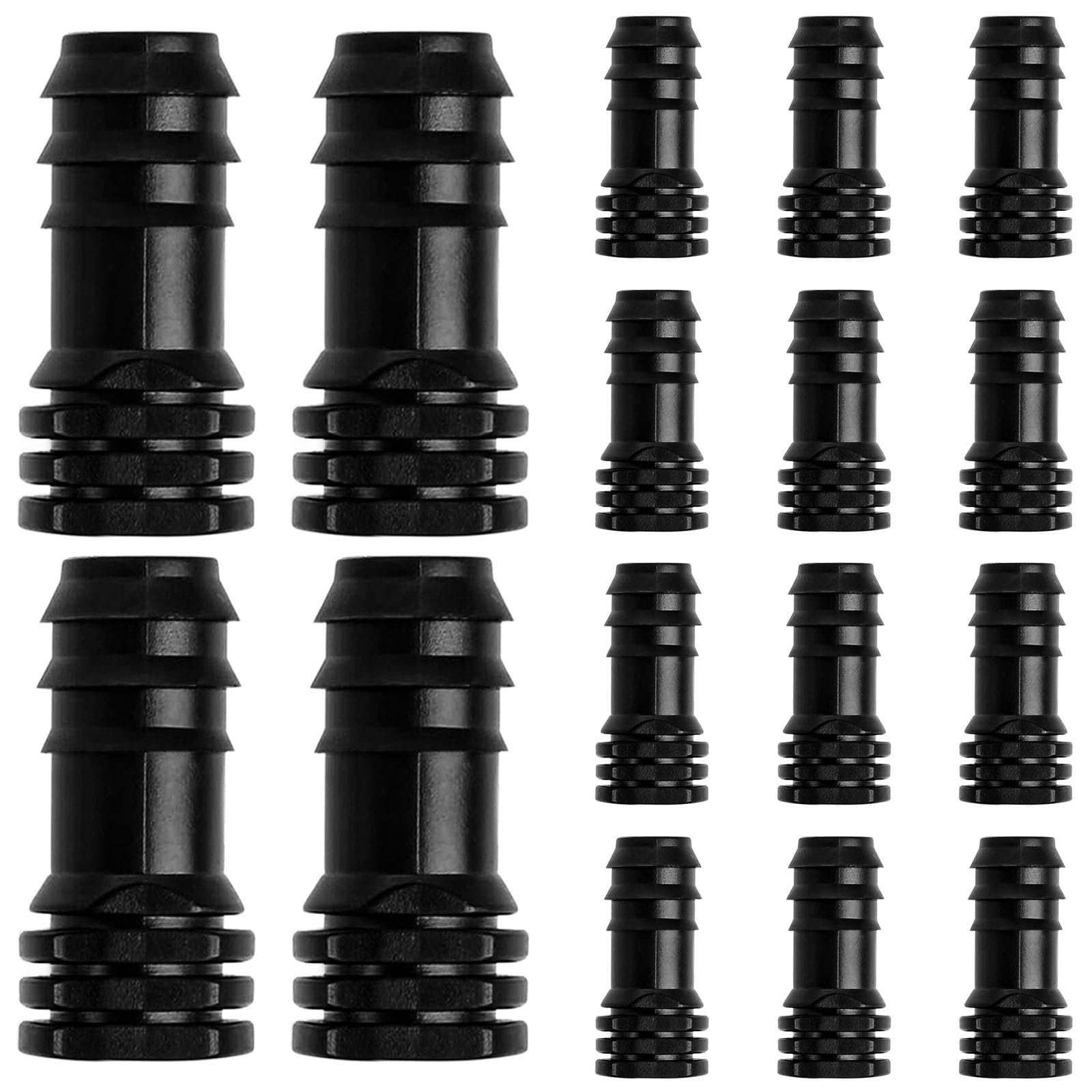 16 Pcs 1/2 Inch (16mm) Garden Barbed Connector Plastic Drip Irrigation Hose Connector Soaker Hose Connectors Hose End Stop,Barb Drip Pipe End Closure Cap for Irrigation Pipe for Garden