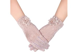 LERTREE Summer Women Sun UV Protection Lace Gloves Ladies Short Driving Gloves Touch Screen