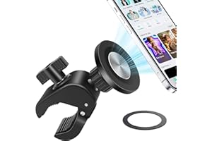 EEEKit Exercise Bike Phone Holder, Magnetic Motorcycle Handlebar Phone Mount for iPhone Magsafe and All Smartphones, for Stationary Treadmill Gym Fitness Equipment