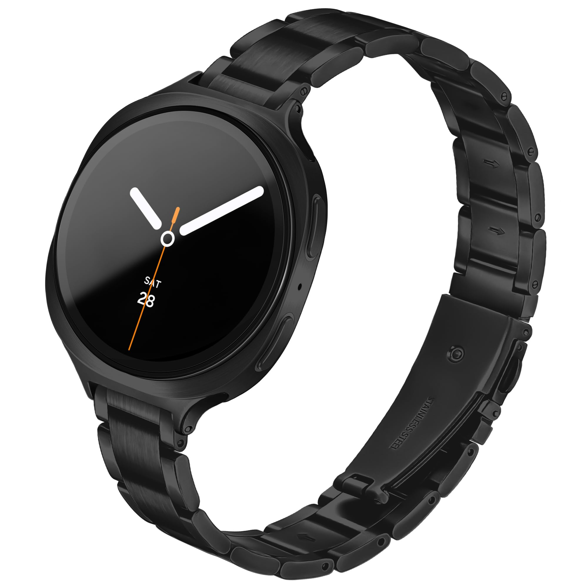 wipalor Slim Metal Band for Samsung Galaxy Watch 8 Band 40mm 44mm/Galaxy Watch 8 Classic 46mm for Women, Thin Stainless Steel Dressy Replacement Bracelet for Samsung Galaxy 8 Watch band-Black