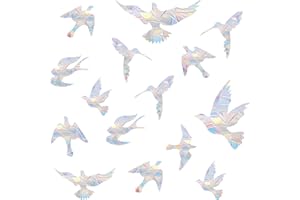 Vikissm 24 Pieces Birds Rainbow Bird Window Stickers to Prevent Bird Strikes - Window Decals and Stickers for Bird Strike Prevention to Stop Birds from Hitting Windows