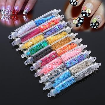 Amazon Com Bigfamily 20pcs Nail Art Sticker Mini Bottles Filled Amazon Com Bigfamily 20pcs Nail Art Sticker Mini Bottles Filled