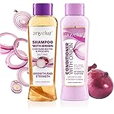 Anyeluz Onion Shampoo and Conditioner Set - Salt Free & Keratin Safe - Hair Growth Duo with Onion Extract and Biotin - 16.9 Fl Oz (Pack of 2)
