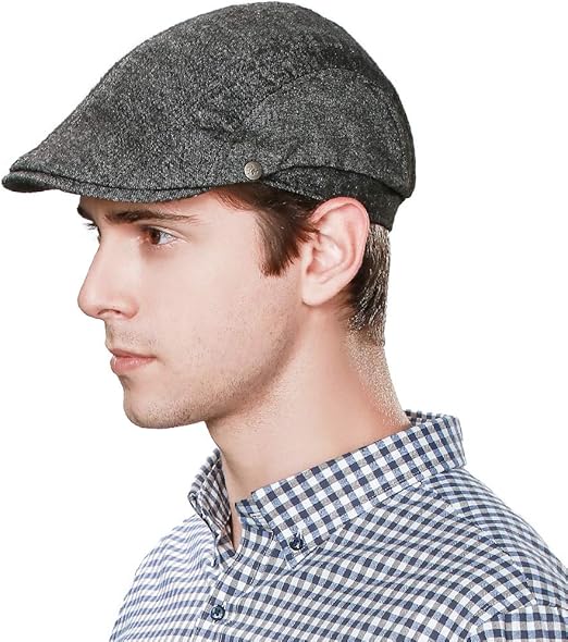Fancet Mens Flat Duckbill Hat English Irish Newsboy Driver Cap for Men