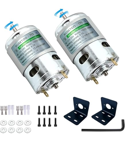 Kit Moteur JGA25-371 6V Avec Encodeur Et Support – 10 à 1000 Tr/min – Pour Robot, Voiture Intelligente, Imprimante