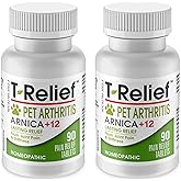 MediNatura T-Relief Pet Arthritis Relief Arnica +12 Powerful Natural Homeopathic Medicines Help Ease Hip & Joint Pain Soreness & Stiffness for Dog & Cat - 90 Tablets (2 Pack)